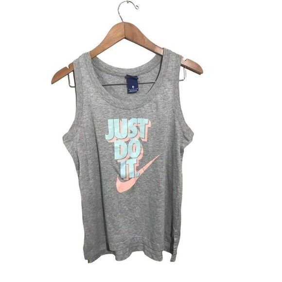 Nike JDI Just Do It‎ Tank Top Womens Medium Wide Strap Marled Gray - Picture 1 of 6
